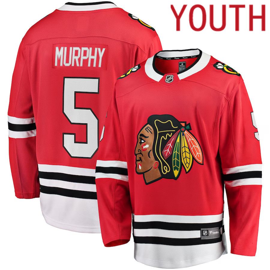 Youth Chicago Blackhawks #5 Connor Murphy Fanatics Branded Red Breakaway Player NHL Jersey->youth nhl jersey->Youth Jersey
